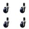 Service Caster 3.5'' Solid Poly Wheel Swivel 1-5/8'' Expanding Stem Caster Set, 4PK SCC-EX20S3514-SPUS-158-4 - alternate 1